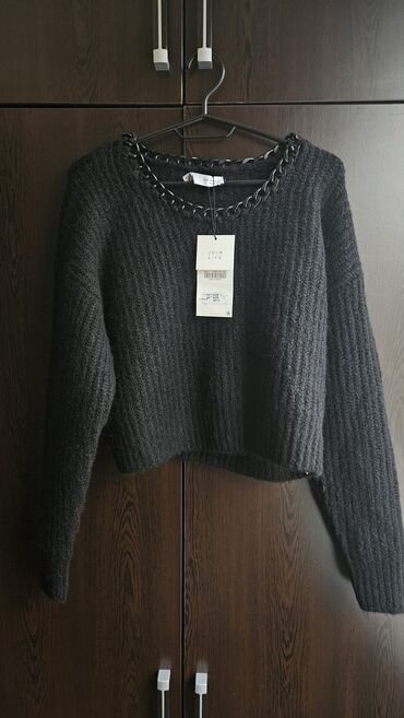 uzun jaket modelleri: Sviter, Zara, M, rəng - Qara