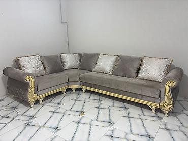 mermer panel: Klassik üslubda dəst mebel - Yemək masası və 6 nəfərlik stul: qəhvəyi — 3
