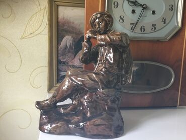 часы керамика: Статуэтка Львов обливая керамика. Редкая. 28 см