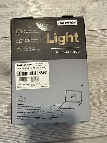 ПК жана ноутбуктар үчүн комплектөөчүлөр: Накопитель Hikvision T30 Rubber 1TB, USB 3.0, серый Портативный — 1