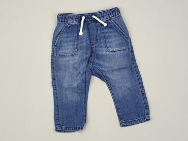 Jeansy: Spodnie jeansowe, H&M, 6-9 m, 68-74 cm, stan - Dobry