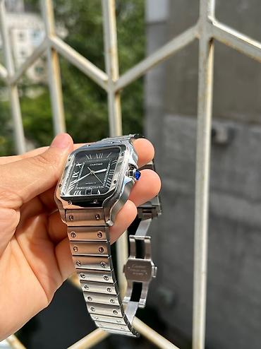 iphone whatch: Cartier santos черный новый Стальной корпус Механические с — 2