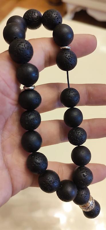 Aksesuarlar: Vulkan(Lava)Daşı təsbeh,14 mm,mumlu ipe yigilib,1 daş 14 mm ara — 3
