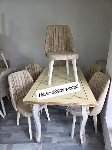 misar frez: Qonaq otağı üçün, Yeni, Açılmayan, Dördbucaq masa, 6 stul — 2