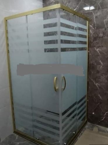 mini nərgilə: Şüşə duş kabinası – künc tipli - Material: qalın temperli şüşə — 1
