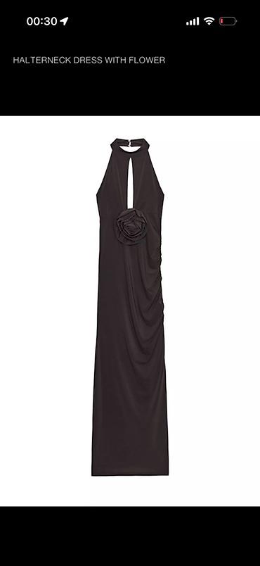 boyun bagi: ZARA etiketli xs s razmer orginal!!! Halterneck Dress with Flower – — 1
