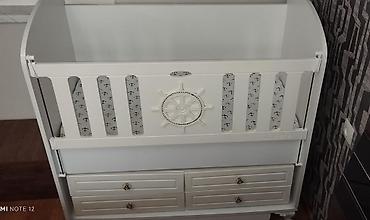 Uşaq beşiyi – “dənizçi” dizaynı - Rəng: ağ - Material: MDF/LDSP
