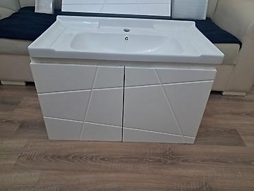 hamam ucun aksessuarlar: Hamam üçün lavabo dəsti - Komplekt: alt şkaflı lavabo, üst güzgü — 4