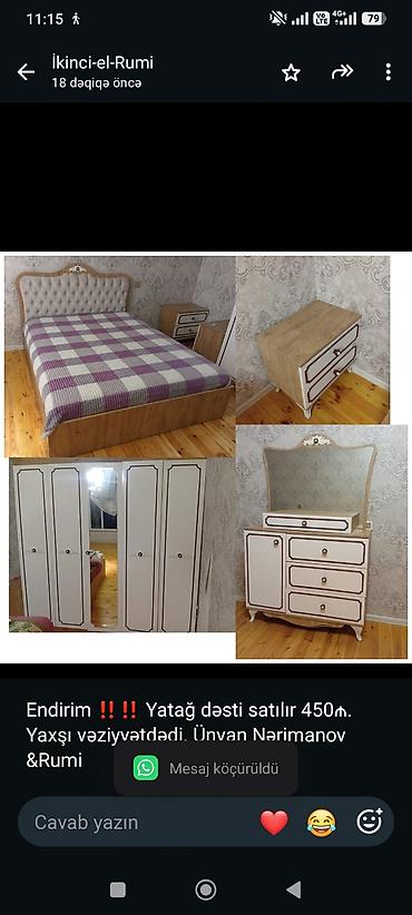 Endirim ‼️‼️ Yatağ dəsti satılır 450₼. Yaxşı vəziyyətdədi. Ünvan lalafo.az -da Endirim ‼️‼️ Yatağ dəsti satılır 450₼. Yaxşı vəziyyətdədi. Ünvan