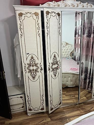 детиский мебел: Спальный гарнитур, Б/у, Двуспальная кровать, Шкаф, Трюмо, ДСП, Самовывоз, цвет - Белый — 2