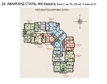 archa group: 3 комнаты, 135 м², Асанбай мкр Элитка, 7 этаж, ПСО (под самоотделку) — 1