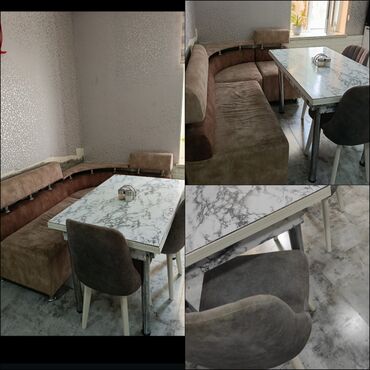 kunc divan metbex: Mətbəx üçün, Dördbucaq masa, 2 stul