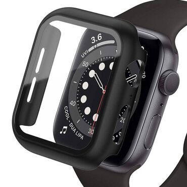 apple watch 4 44 купить: Чехол с защитным стеклом STR для Apple Watch 44 mm - Black - цена