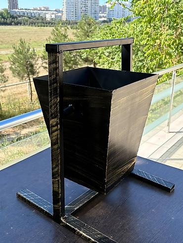 Tullantı qabları: Metaldan hazırlanmış küçə/zibil qutusu - Material: qalın metal təbəqə — 4