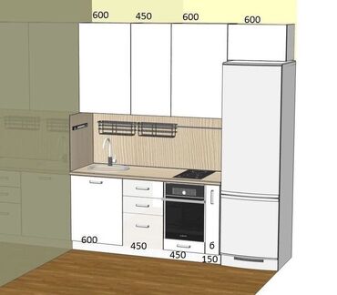 Кухонные гарнитуры: Кухонный гарнитур, Новый, цвет - Белый, Бесплатная доставка, Платная доставка — 9