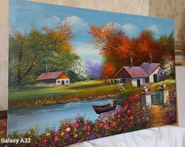 Şəkillər, tablolar: Ölçü 120/80 (12 ədəd). Böyükdürlər. Kətan parça üzərində yağlı boya — 20