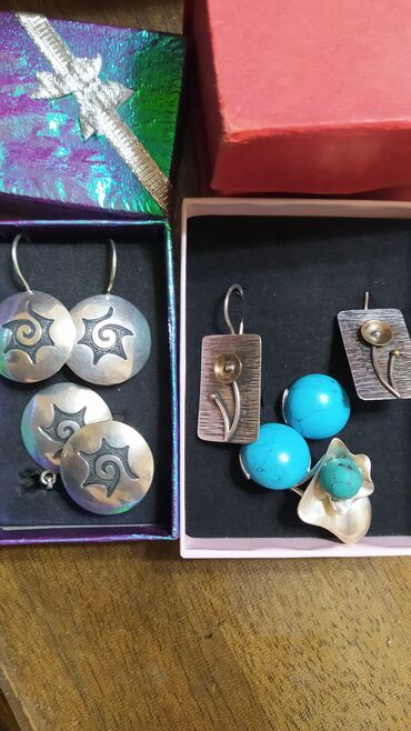 Серебряные серьги: Серебряные серьги, Проба 925, Агат, Женские, Новый — 17