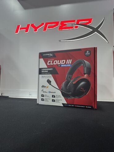 Səsgücləndiricilər, qulaqlıqlar və mikrofonlar: HyperX Cloud III Wireless qulaqcıq-mikrofon (gaming headset) - — 2