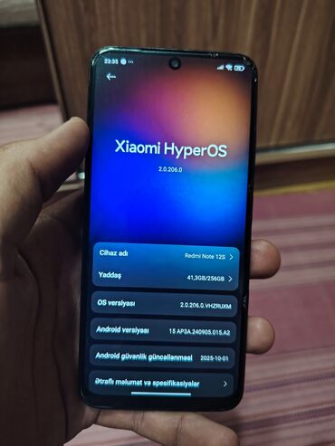 hard disk 1tb: Redmi Note 12S, 256 GB, rəng - Qara, Sensor