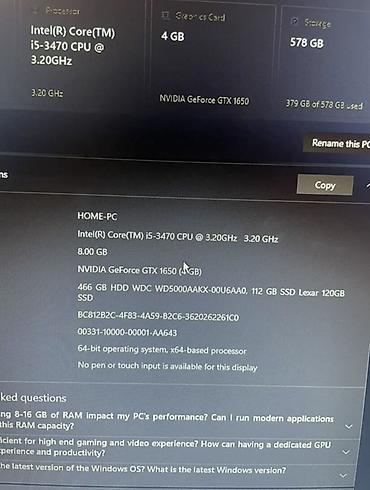 ofis komputeri: TƏK SİSTEM BLOKU Gaming/ofis stolüstü kompüter – DarkFlash şüşə — 5