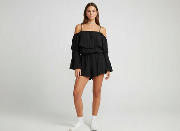 czarne sandały na koturnie born2be: Forever 21, Комбінезон жіночий, розмір M
