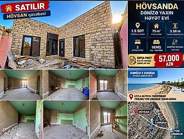 merdekanda heyet evi: 3 otaqlı, 78 kv. m, Təmirsiz — 1