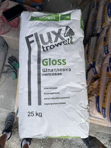 пласстик терезе: Гипсовая шпатлевка Flux Trowel Gloss в мешке 25 кг. Пластичная