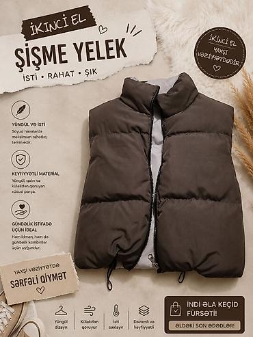 Üst geyimləri: İkİncİ əl şişmə jilet/yelek Məhsulun xüsusiyyətləri: - İsti, yüngül — 1