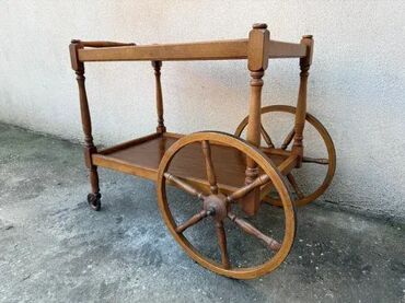 RS - Antique Drinks Carts: Stara drvena barska kolica za piće ✨ Odlično stanje 📸 Kao na slikama — 7