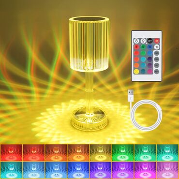 Stol lampaları: Kristal Stolüstü Lampa✨ Qiymət : 25 AZN💫 Həm pult ilə, həm də — 6