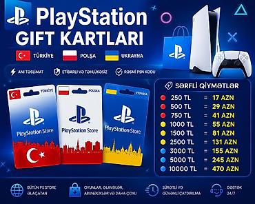 x 5: 🎮 PlayStation Gift Kartları 🌍 🇹🇷 Türkiyə • 🇵🇱 Polşa • 🇺🇦 Ukrayna ⚡ — 2