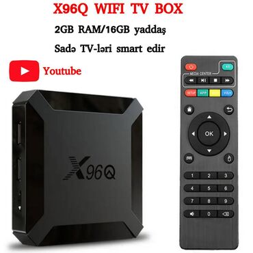 blu vidyo: X96Q - Yenidir. RAM 2GB Yaddaş 16 GB 4K UHD görüntü Bluetooth