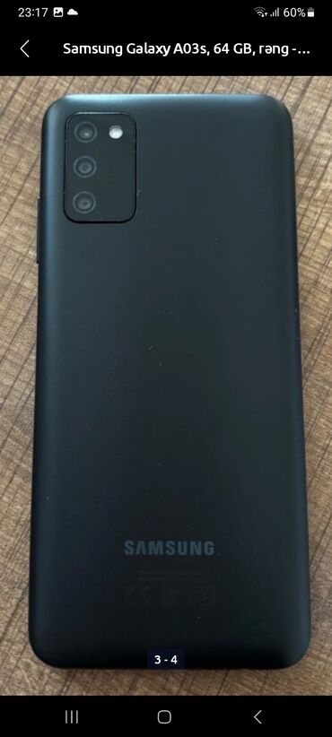 Samsung: Samsung Galaxy A03s, 64 GB, rəng - Qara, Barmaq izi lalafo.az -da Samsung: Samsung Galaxy A03s, 64 GB, rəng - Qara, Barmaq izi