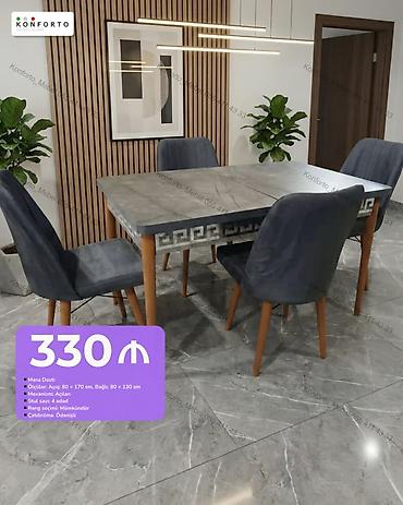 Masa dəsti - Qiymət: 330 ₼ - Ölçülər: Açıq — 80 × 170 sm, Bağlı — 80