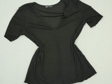 czarne bluzki 3 4 rękaw: Blouse, Zara, S (EU 36), condition - Good