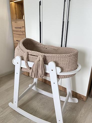 корзины себет: НОВАЯ вязаная люлька-колыбель ручной работы + качалка - Ручная работа — 2