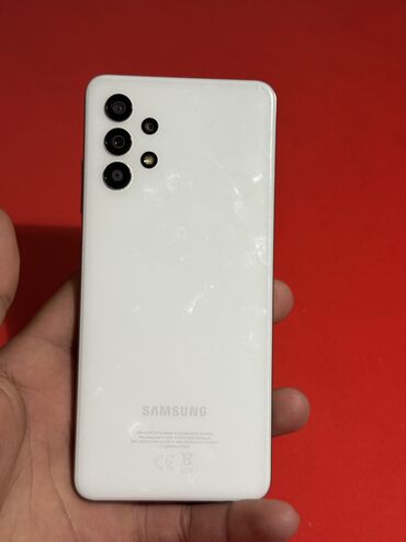 Samsung: Samsung Galaxy A32, Б/у, 128 ГБ, цвет - Белый, 2 SIM