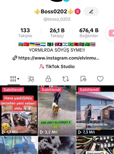 xacmazda ucuz telfonlar: Bu ekran görüntüsü "Boss0202" adlı istifadəçinin TikTok profil