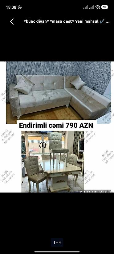 ağ stullar: Yeni, Künc divan, Qonaq otağı üçün, Açılmayan — 1