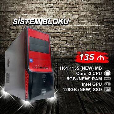 Prosessorlar: Sistem Bloku "Qori DDR3 H61 1155 Core i3 2130” ⭐Tək Sistem Bloku – 135