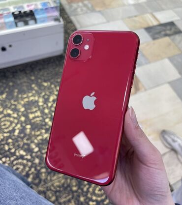 Apple iPhone: IPhone 11, Б/у, 128 ГБ, Красный, Чехол, 77 %