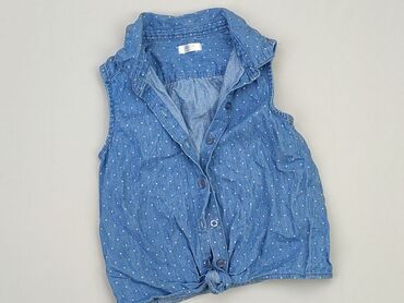 sinsay biala koszula: Koszula 7 lat, stan - Bardzo dobry, wzór - Groszki, kolor - Błękitny