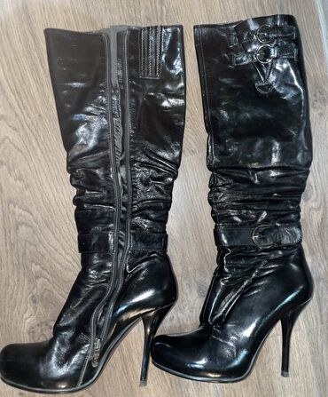 Çəkmələr: Qadın dəri çəkmə! – Calipso Vivace - Rəng: qara, parlaq fakturalı. - — 5