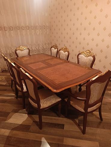 mebel malaziya: Qonaq otağı üçün, Yeni, Açılan, Dördbucaq masa, 8 stul — 1