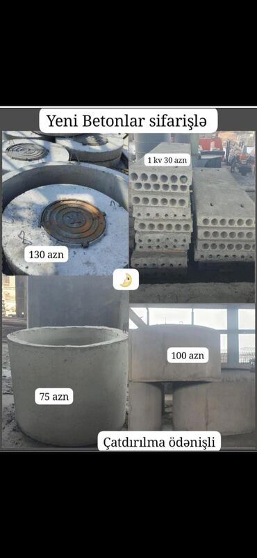 Soyuducu vitrinləri: Yeni Betonlar. Beton panel 1 kv 30 azn ********** Qapaq cugunla