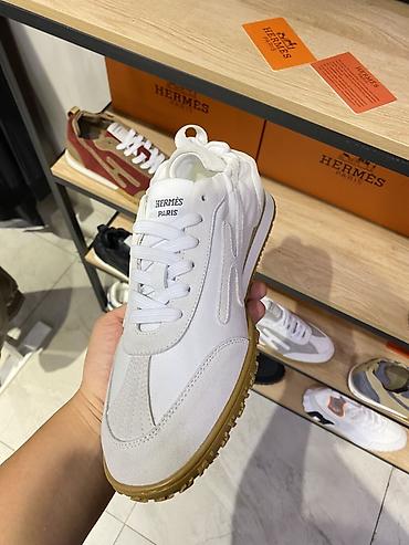 39: Кроссовки Hermes Paris, белые - Верх: комбинация гладкой кожи и замши — 2