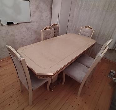 Qonaq otağı üçün, İşlənmiş, Açılmayan, Dördbucaq masa, 6 stul lalafo.az -da Qonaq otağı üçün, İşlənmiş, Açılmayan, Dördbucaq masa, 6 stul