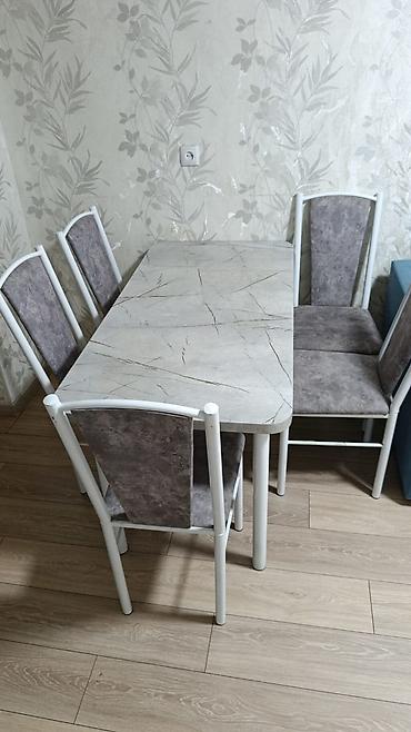 study table: Кухонный обеденный гарнитур: стол + 4 стула - Стол прямоугольный — 2