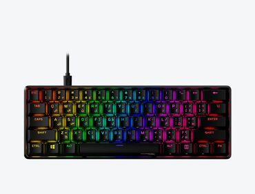 кольцевой лампа: Клавиатура, HyperX, Механикалык, Зымдуу туташтыруу, Өлчөмү: 60%