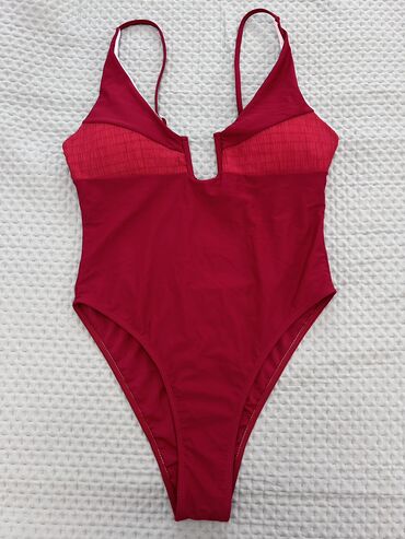 футболка купальник: Слитный купальник, Мягкая чашка, цвет - Красный, L (EU 40)